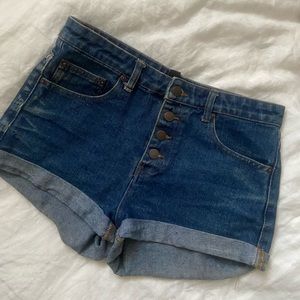 Forever 21 button up jean shorts